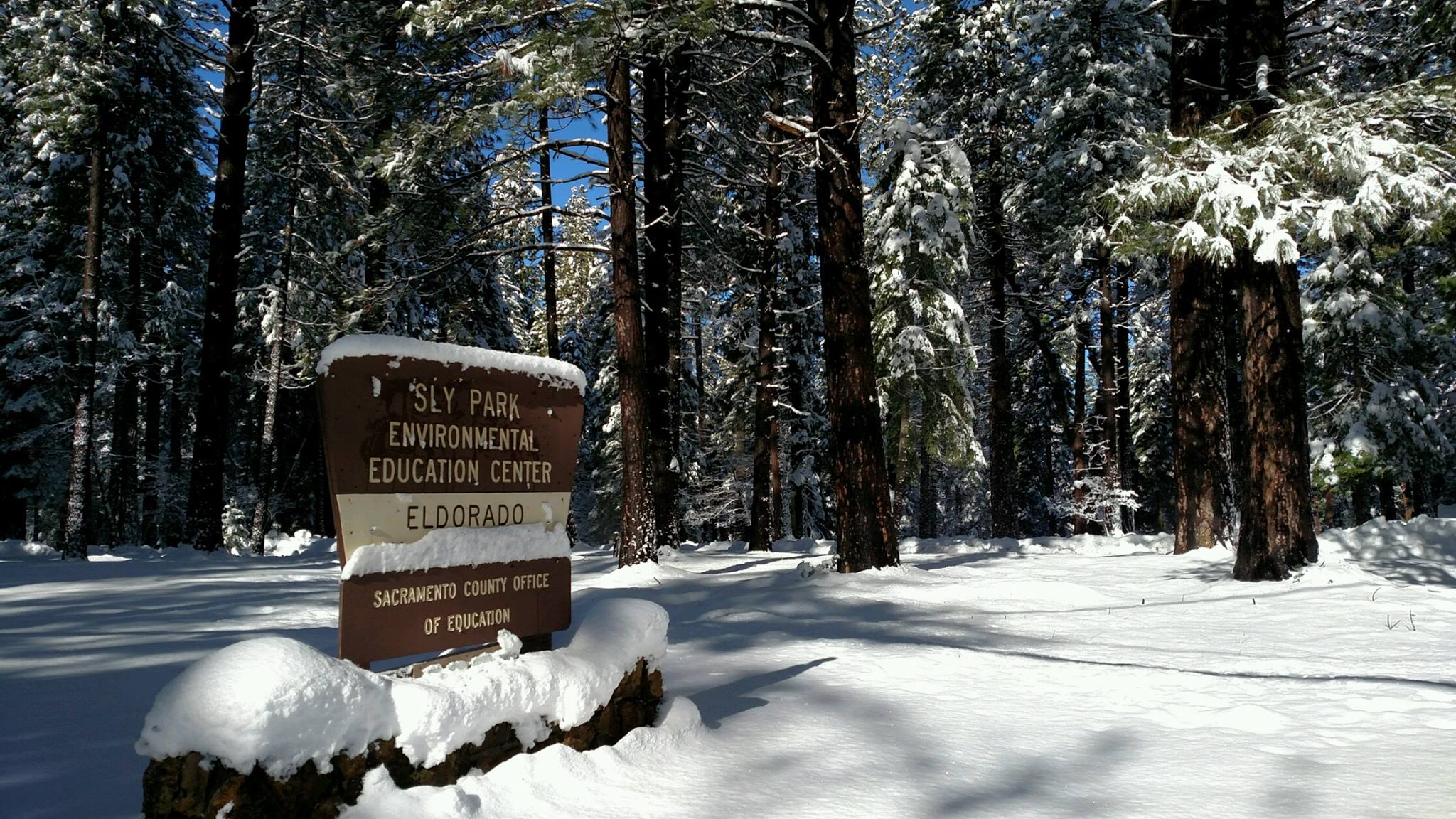 sly park snow sign